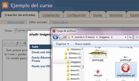 elegir archivo para blogger